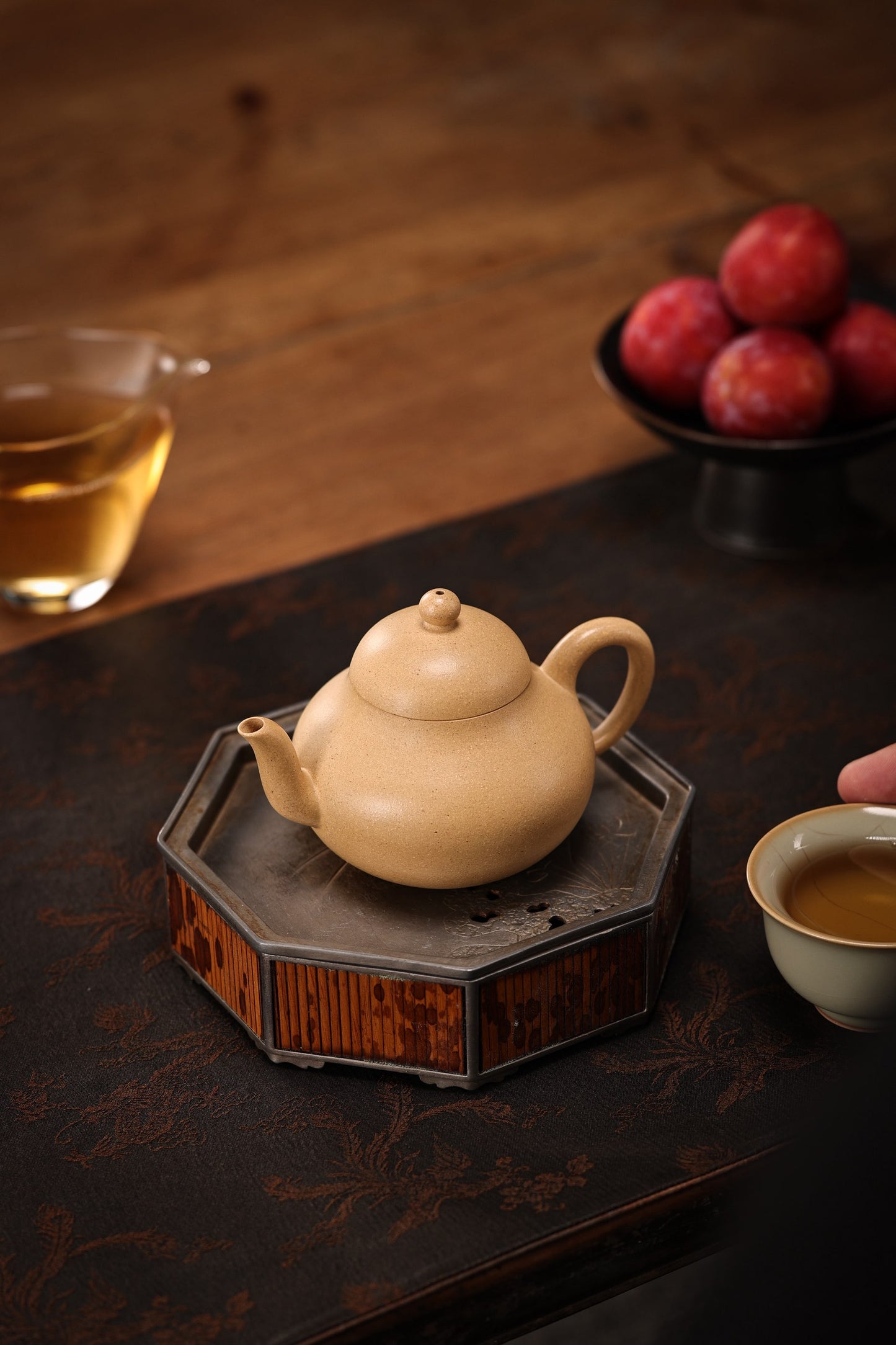 Palm Pearl Teapot · Fully Handmade · Lipi Green Clay