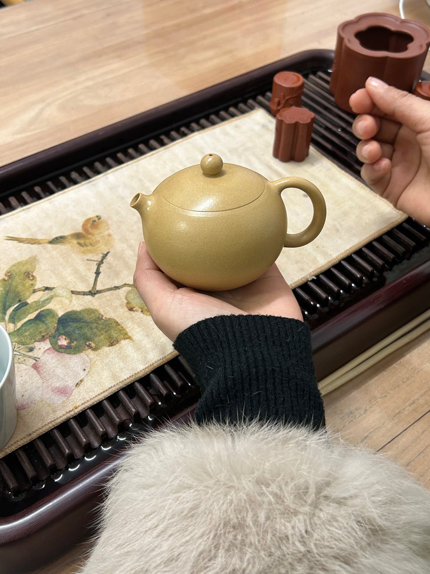 Palm Pearl Teapot · Fully Handmade · Lipi Green Clay