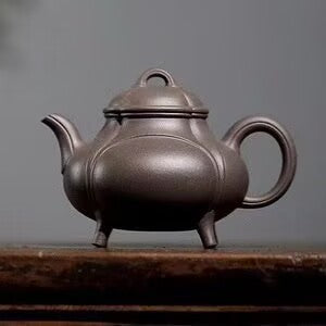 Huaying Teapot · Aged Purple Clay (Lao Zini)