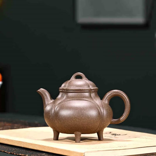 Huaying Teapot · Aged Purple Clay (Lao Zini)