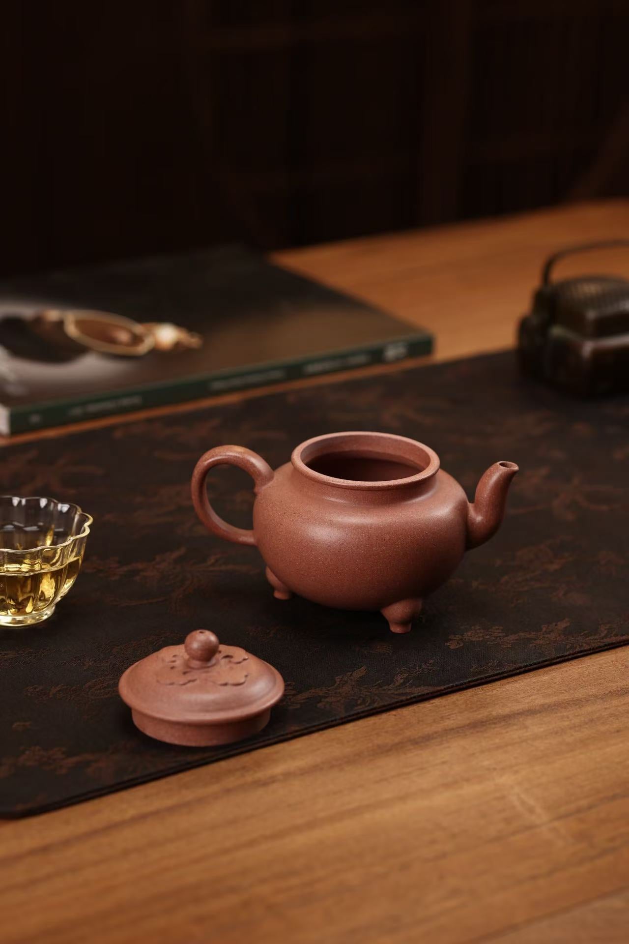 桃花泥大彬如意紫砂壶