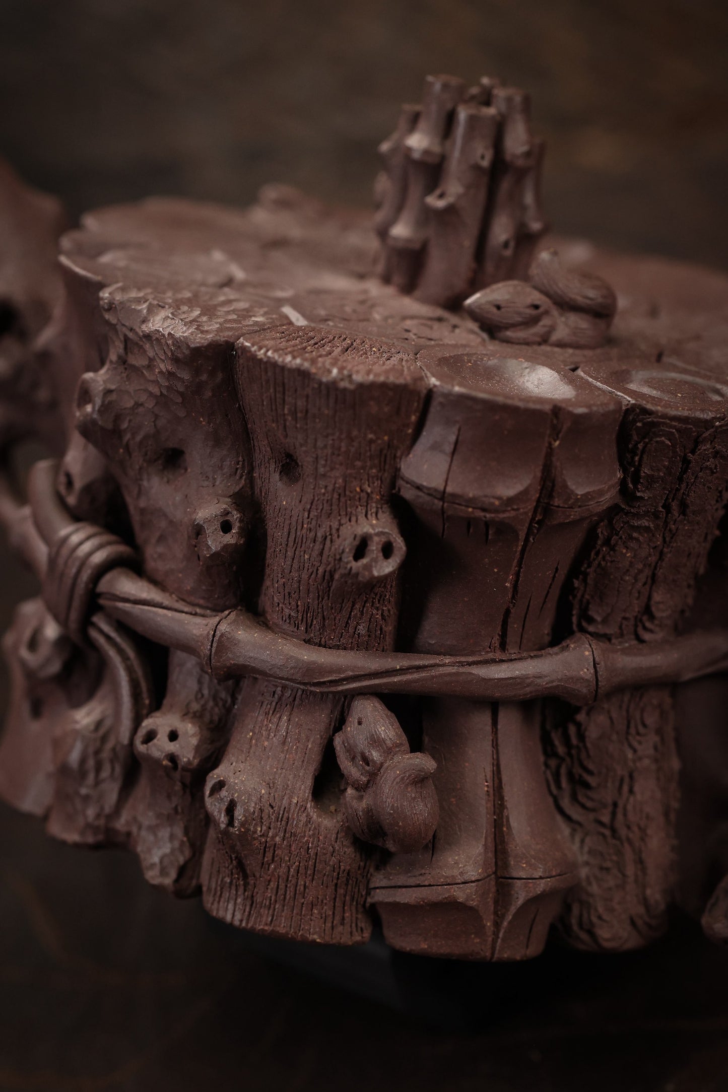 Bundle of Three Friends Teapot · Fully Handmade · Tianqing Clay · 340cc